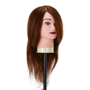 Gabbiano WZ1 hairdressing training head, natural hair, color 4#, length 16" (148399)