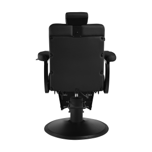 Gabbiano Levi barber chair with black frame black without stitching at the back (154190)