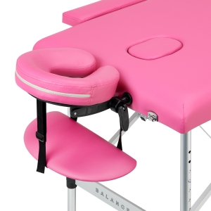 BALANCE aluminium folding massage table 2 segment pink (155282)
