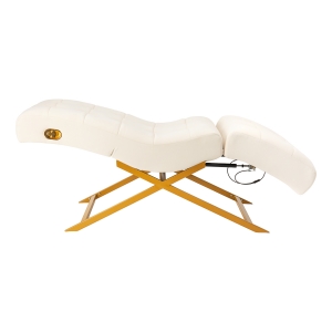 Sillon Umbra white eyelash treatment chair with gold base (155739)