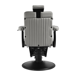 Gabbiano Levi barber chair with black frame gray with stitching at the back (155574)