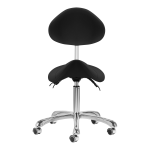 Cosmetic stool Giovanni 1004 black with silver base (141630)
