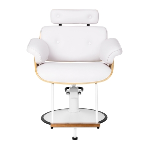 Hairdressing chair Gabbiano Florencja in white with a white base (155653)