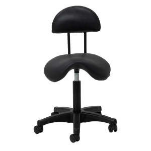 Cosmetic stool 6001 black with a black base (155811)