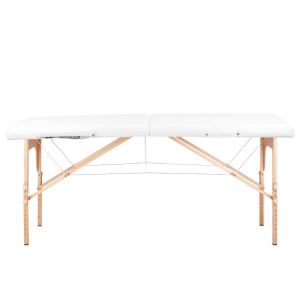 ACTIVESHOP 2-section folding massage table, wood comfort, white
