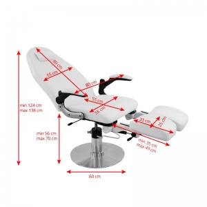 Hydraulic podiatry chair azzurro 713a white (112603)