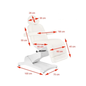 Electric cosmetic chair azzurro 869a rotary 4 engine white (114876)