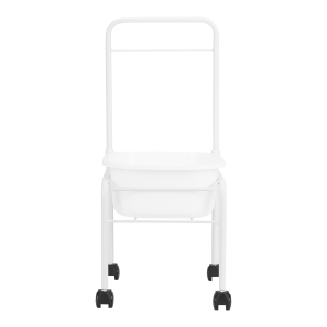 White pedicure tray on wheels (126397)