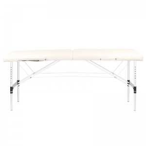 Folding massage table, aluminum comfort, 2-section cream (126960)