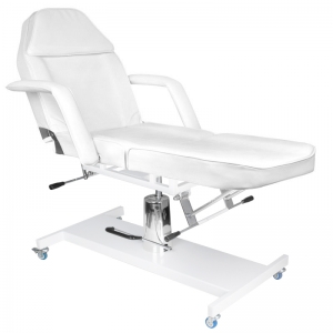 Cosmetic chair hyd. basic 210 white on wheels