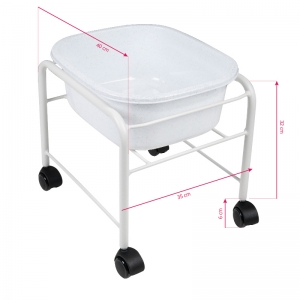 Simple pedicure tray with white wheels (131510)