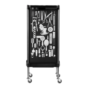 GABBIANO HAIRDRESSER TROLLEY X11-9 BLACK GRAPHICS (142964)