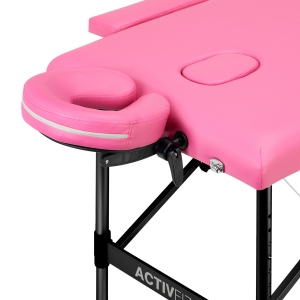 Folding massage table aluminum Activ Fizjo comfort 2 segment pink black aluminum (147200)