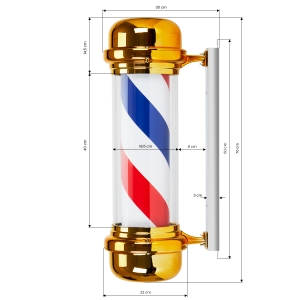 Illuminated plafond barber shop BB-02 gold large (148197)