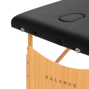 BALANCE wooden folding massage table 2 segment 190x70 black (155278)