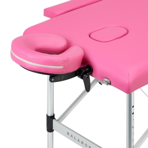 BALANCE aluminium folding massage table 2 segment pink (155282)
