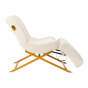 Sillon Umbra white eyelash treatment chair with gold base (155739)