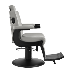 Gabbiano Levi barber chair with black frame gray with stitching at the back (155574)