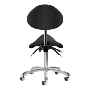 Cosmetic stool Giovanni 1004 black with silver base (141630)