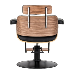 Hairdressing chair Gabbiano Florencja in black and walnut with a black base (155651)