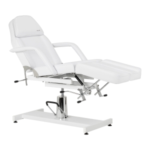 Hydraulic pedicure beauty chair Sillon 210 with rocking function and split footrest white (155703)