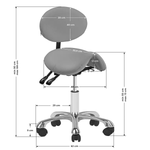 ACTIVESHOP Cosmetic stool 1025 gray giovanni