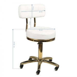 ACTIVESHOP Cosmetic stool gold am-961 white