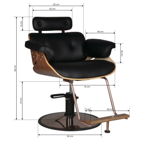 Gabbiano hairdressing chair florence black walnut (126635)
