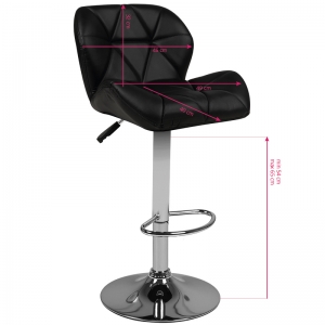 Bar stool m01 quilted adjustable black (132517)