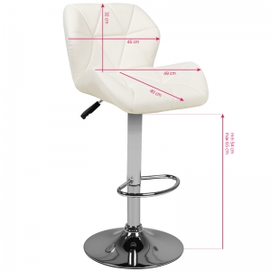 Bar stool m01 quilted adjustable white (132518)