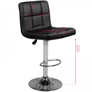 Bar stool m06 quilted adjustable black (132521)