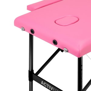 Folding massage table aluminum Activ Fizjo comfort 2 segment pink black aluminum (147200)