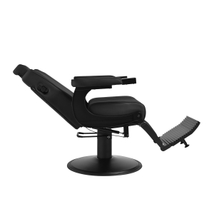 Gabbiano Levi barber chair with black frame black without stitching at the back (154190)