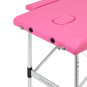 BALANCE aluminium folding massage table 2 segment pink (155282)