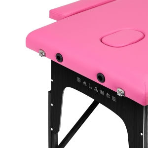 BALANCE wooden folding massage table 2 segment pink and black  (155283)