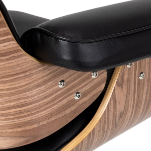 Hairdressing chair Gabbiano Florencja in black and walnut with a black base (155651)