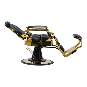 Barber chair Gabbiano Niccolo black with gold base (155917)