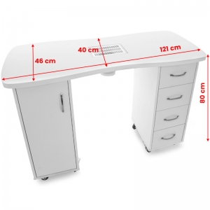 ACTIVESHOP Desk 2027 white two cabinets with an absorber