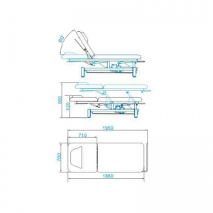 Electric bed for massage azzurro 684 1 strong White (111339)