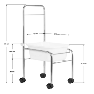 Pedicure tray on wheels, chrome (126249)