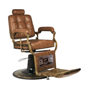 Gabbiano barber chair Boss Old Leather light brown (126469)
