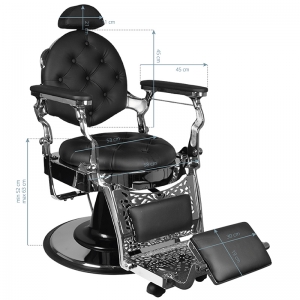 Gabbiano Barber Chair Giulio silver black (132538)