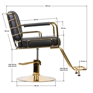 GABBIANO HAIRDRESSING CHAIR PRATO GOLD - BLACK (137106)