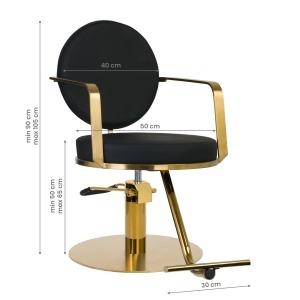 GABBIANO HAIRDRESSING CHAIR ARRAS BLACK GOLD (136679)