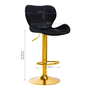 BAR STOOL QS-B15 VELVET BLACK (141185)