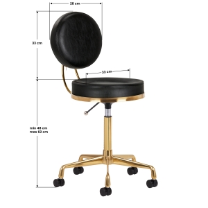 COSMETIC STOOL H5 GOLD BLACK (140259)