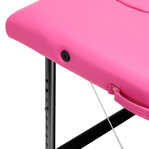 Folding massage table aluminum Activ Fizjo comfort 2 segment pink black aluminum (147200)