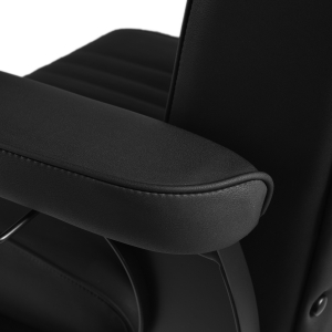 Gabbiano Levi barber chair with black frame black without stitching at the back (154190)