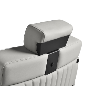 Gabbiano Levi barber chair with black frame gray with stitching at the back (155574)