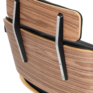 Hairdressing chair Gabbiano Florencja in black and walnut with a black base (155651)
